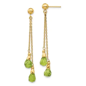 Peridot Drop & Dangle Earrings in 14KT Yellow Gold