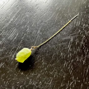 Peridot Shadow Threader on Gold Chain