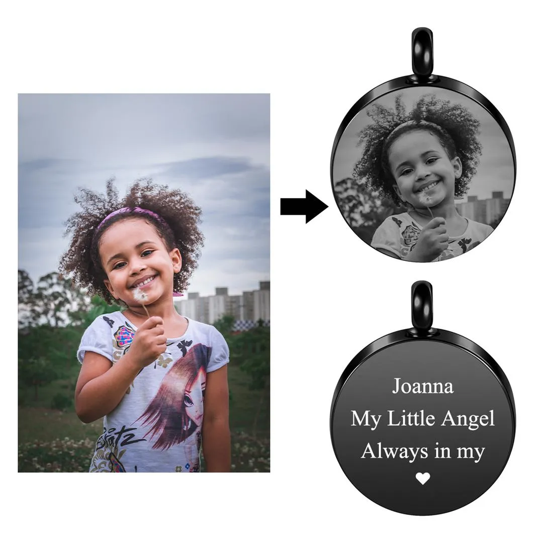 Personalized Photo Text Cremation Urn Necklace for Ashes| Jovivi