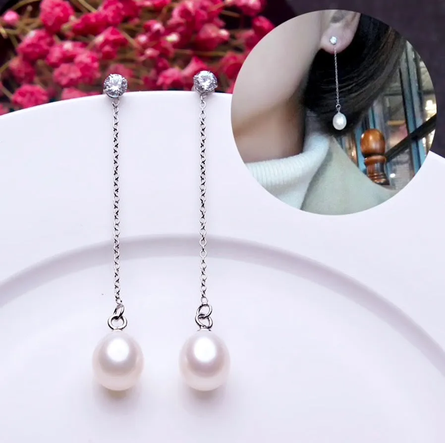 "Dolly" - Freshwater Pearl and Sterling Silver Bridal Earrings