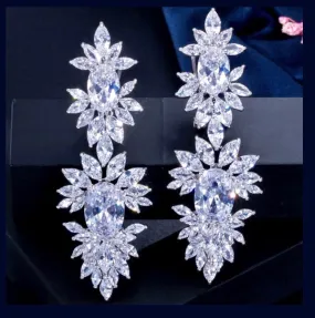 "Elysia" - Silver Cubic Zirconia Bridal Earrings