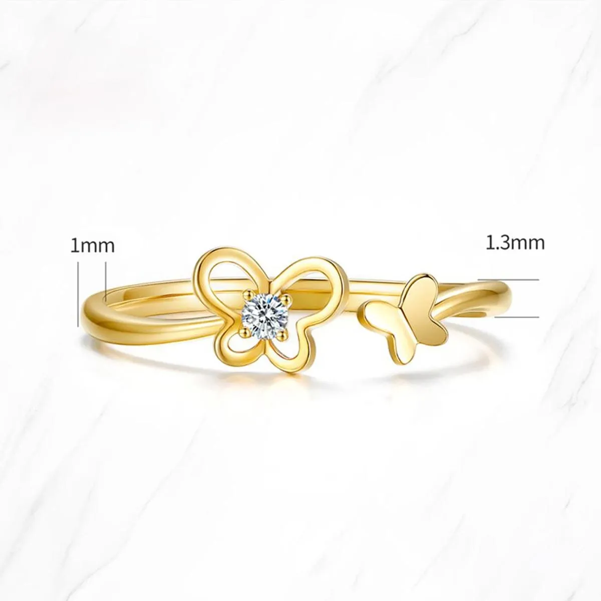 "Golden Wings" Butterfly 14K Yellow Gold Ring