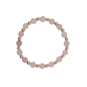 "LYDIA" Rose Quartz and Gold Filled Ball beads Bracelet