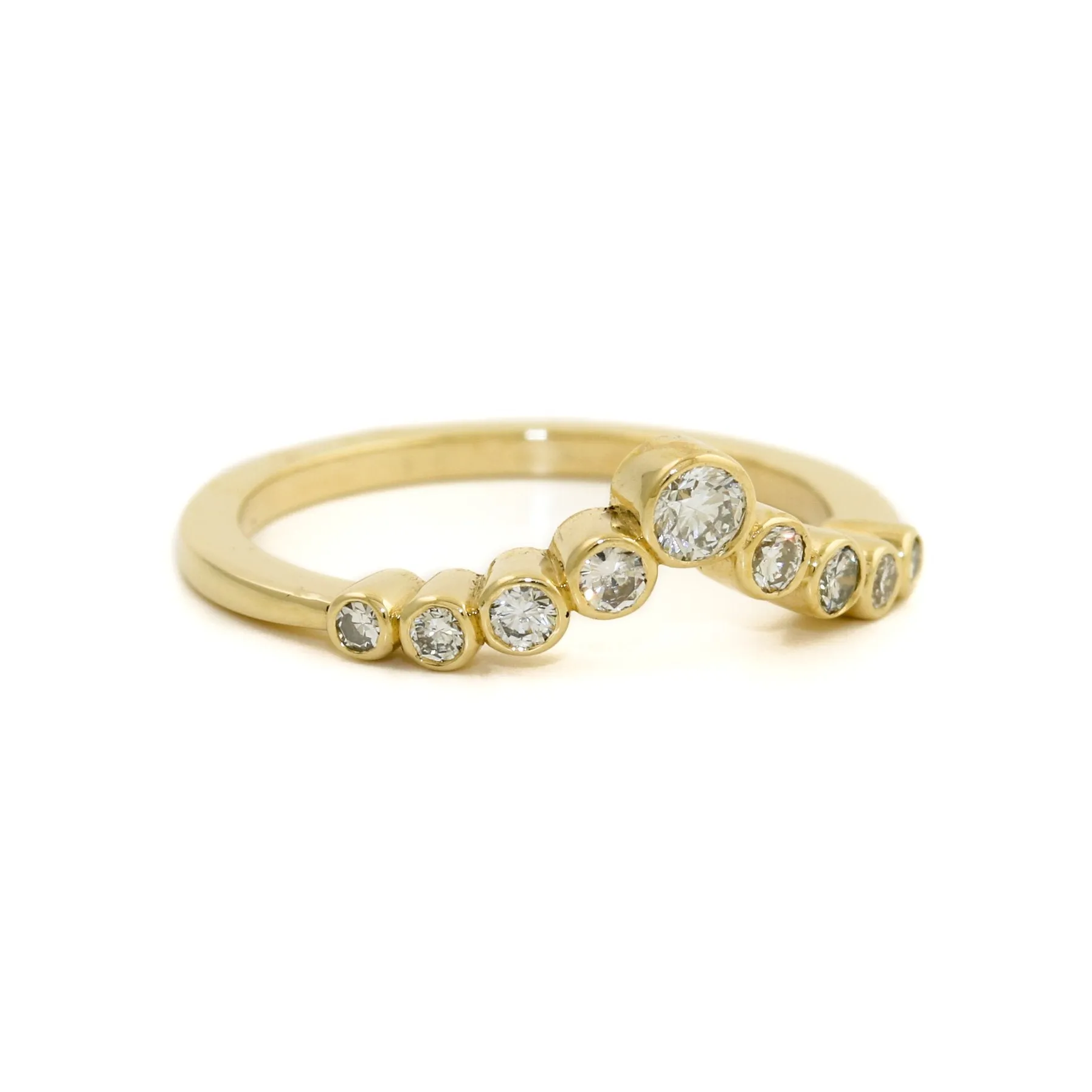 "The Sophie" 14K Gold Diamond Bezel Tiara Band