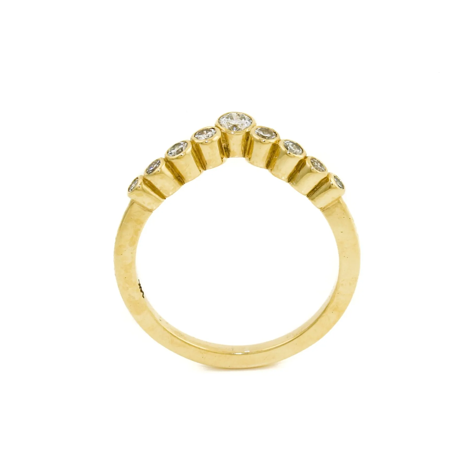 "The Sophie" 14K Gold Diamond Bezel Tiara Band