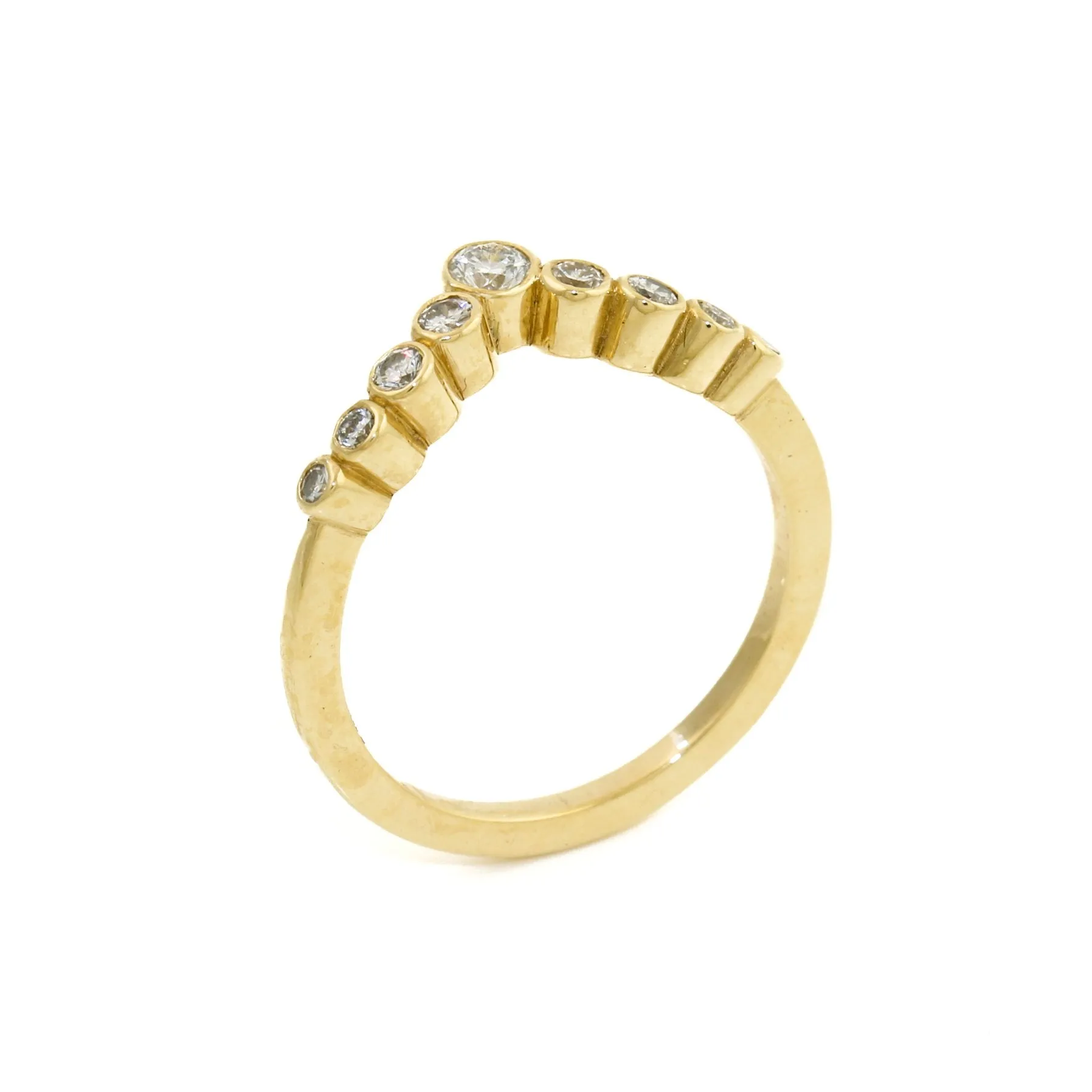 "The Sophie" 14K Gold Diamond Bezel Tiara Band