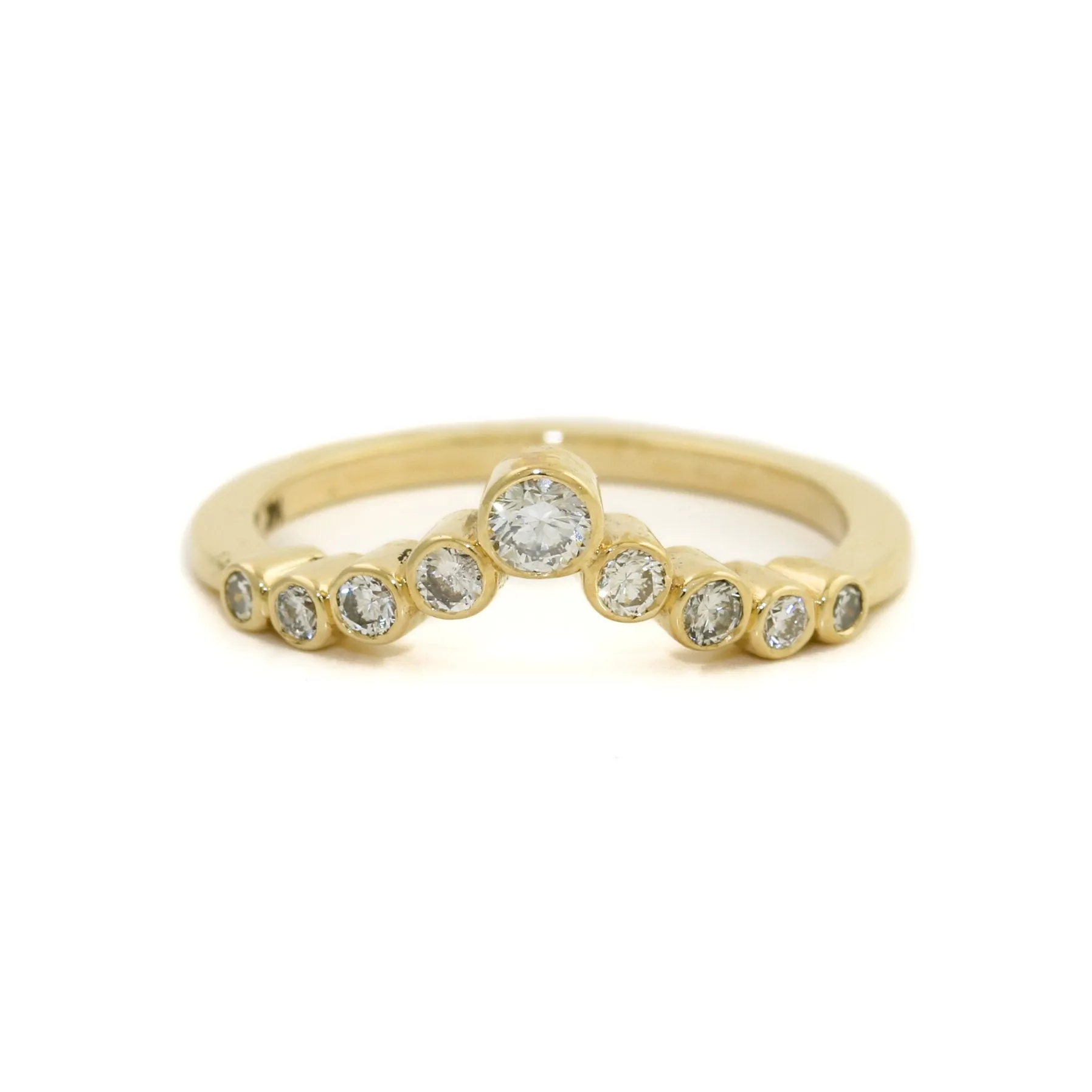 "The Sophie" 14K Gold Diamond Bezel Tiara Band