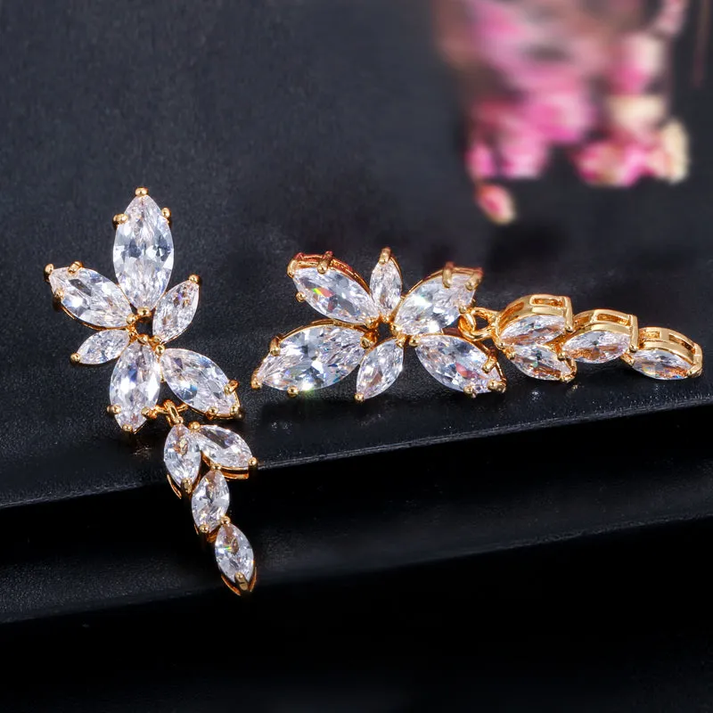 "Vivienne" - Cubic Zirconia Bridal Earrings - Available in Silver, Rose Gold and Yellow Gold