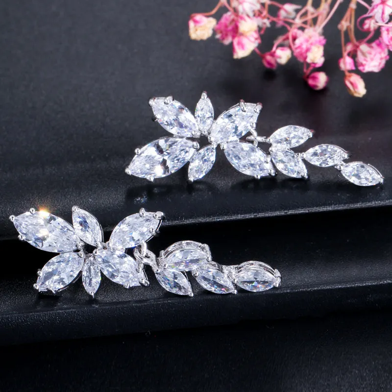 "Vivienne" - Cubic Zirconia Bridal Earrings - Available in Silver, Rose Gold and Yellow Gold