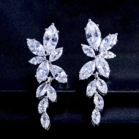 "Vivienne" - Cubic Zirconia Bridal Earrings - Available in Silver, Rose Gold and Yellow Gold