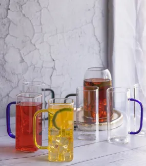 Rainbow Square Tall Mug Glasses - Set of 6