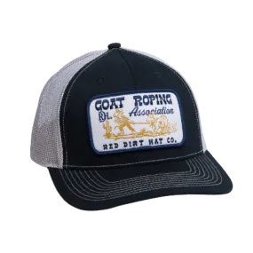 Red Dirt Hat Co. - Goat Roping Assoc. - Silver/Blk Khaki 6 Panel