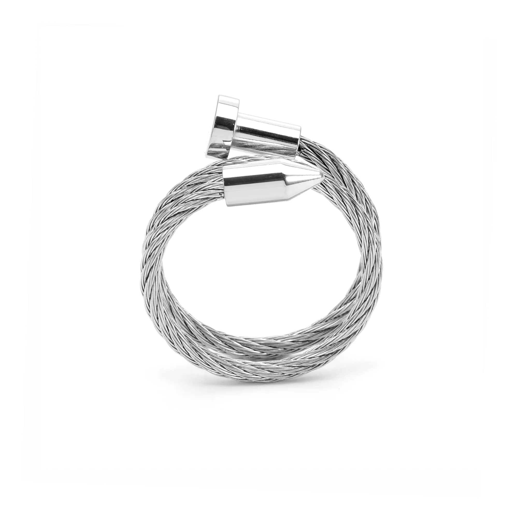 RG116W B.Tiff Pointe Cable Stainless Steel Adjustable Ring