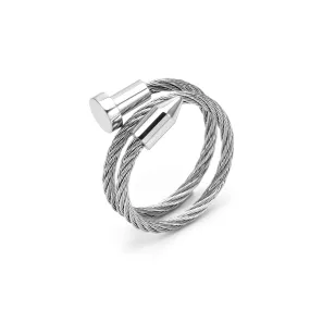 RG116W B.Tiff Pointe Cable Stainless Steel Adjustable Ring