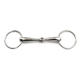 RING SNAFFLE BIT WITH SOLID MOUTHPIECE 18MM