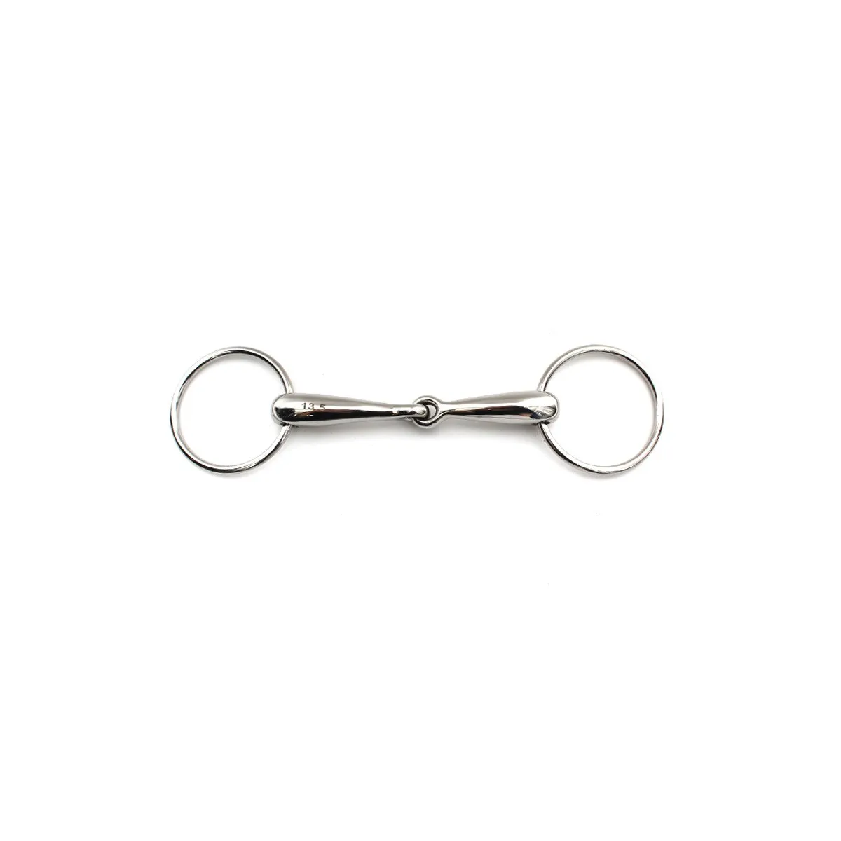 RING SNAFFLE BIT WITH SOLID MOUTHPIECE 18MM