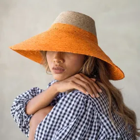 Riri Duo Jute Straw Hat, in Pumpkin Orange