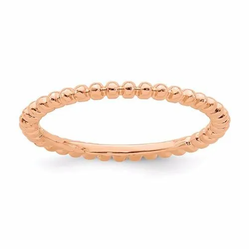 Rose Gold Sterling Silver Stackable Expressions Beaded Ring