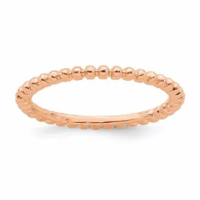 Rose Gold Sterling Silver Stackable Expressions Beaded Ring