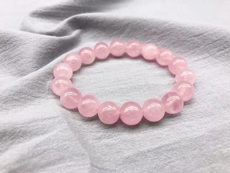 Rose Quartz Bracelet, Women Bracelet, Jewelry Stone Beads Bracelet, Stacking Bracelet For Love Compassion Kindness Forgiveness Love