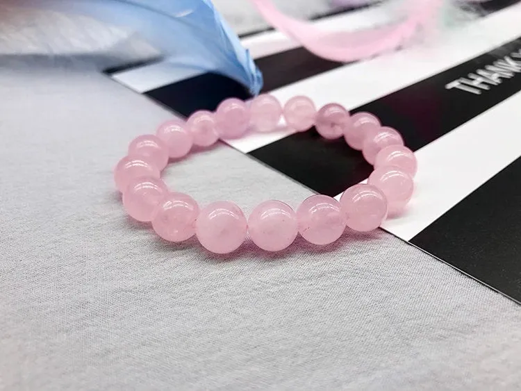 Rose Quartz Bracelet, Women Bracelet, Jewelry Stone Beads Bracelet, Stacking Bracelet For Love Compassion Kindness Forgiveness Love