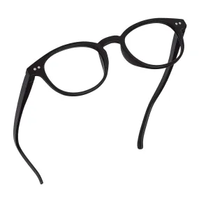 Round-Blue-Light-Blocking-Reading-Glasses-Black-3-50-Magnification-Computer-Glasses