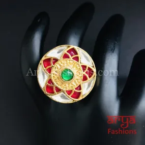 Round Kundan Jadau Statement Ring