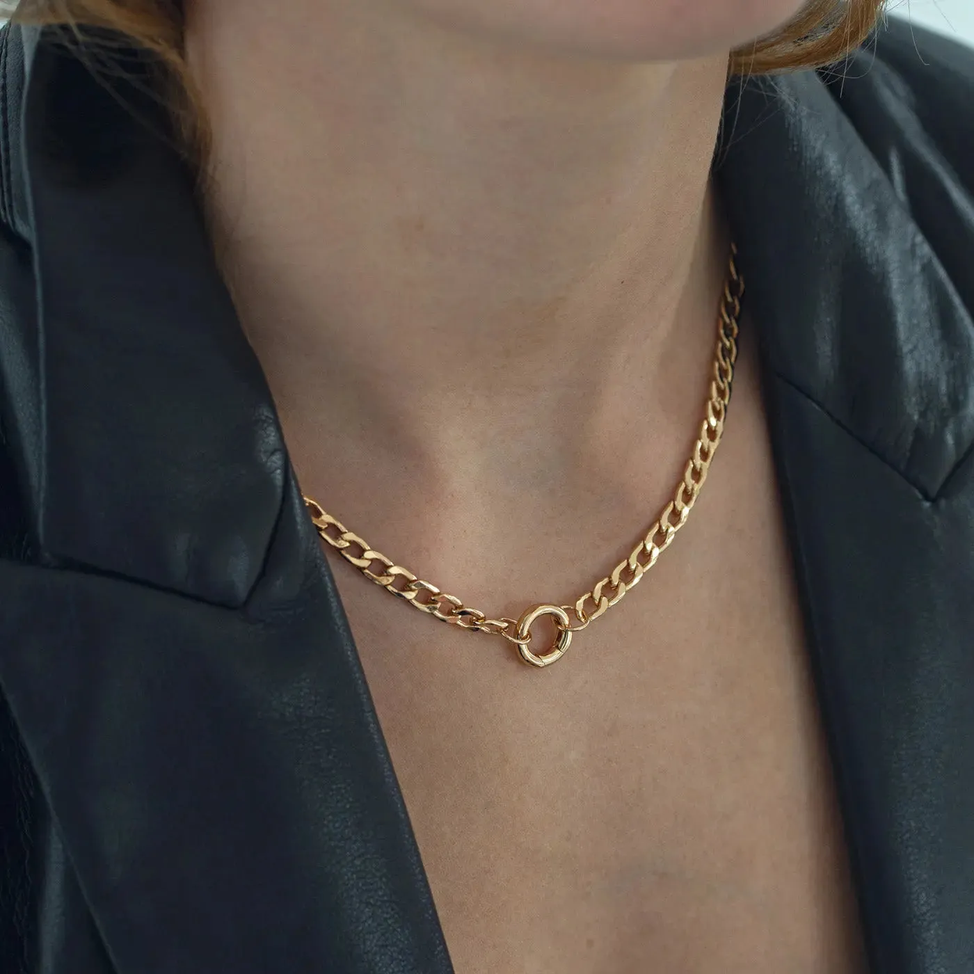 Round Lock Chain Necklace