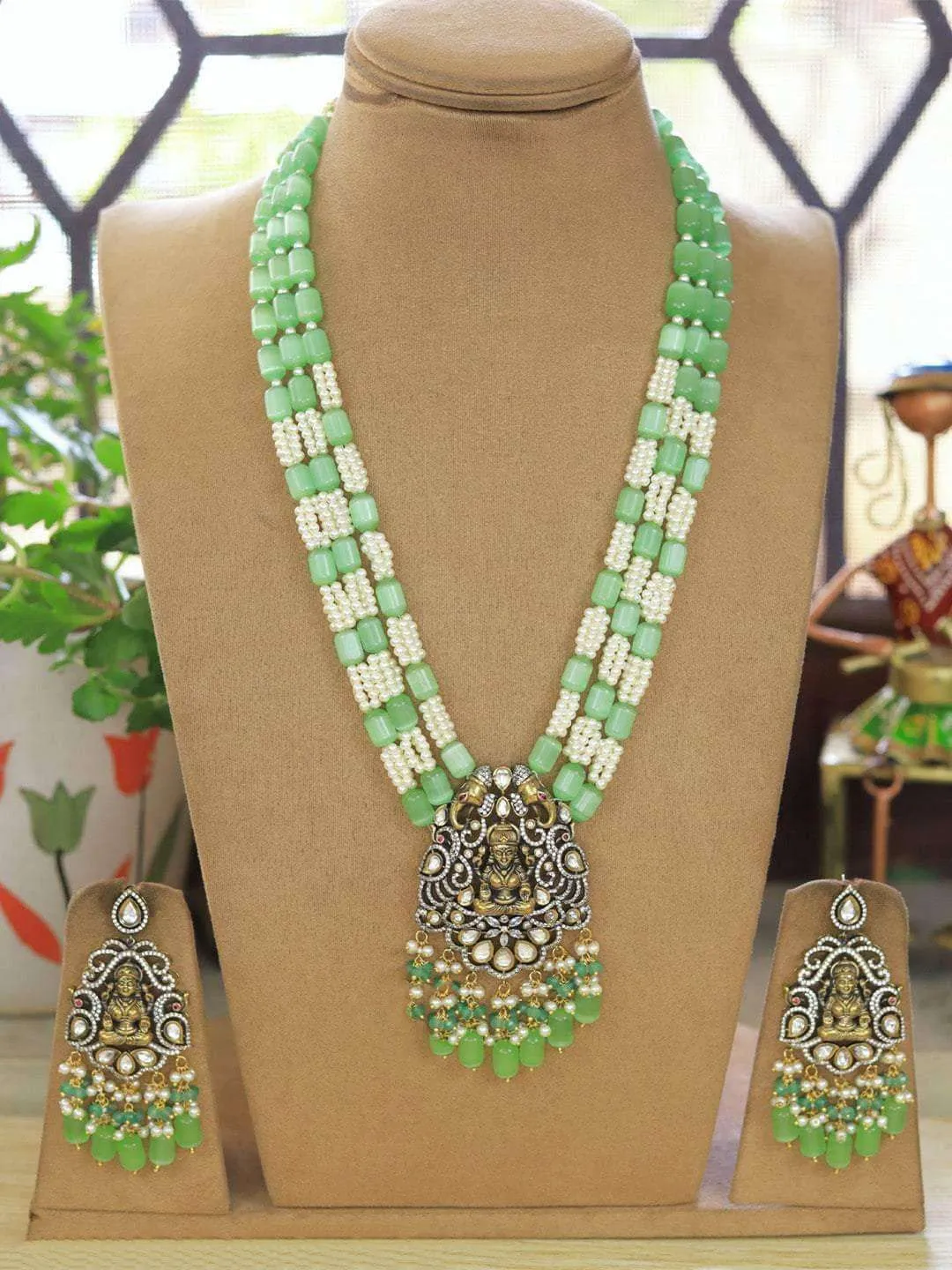 Royal Long Necklace With Earrings