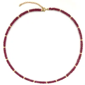 Ruby Beaded Choker Necklace