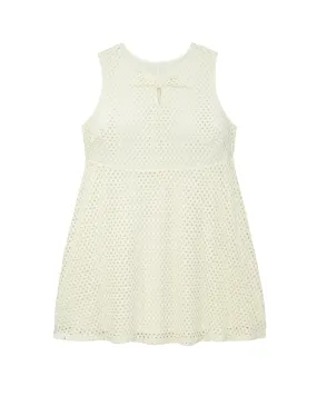 Santa Cruz Sleeveless Eyelet Fit And Flare Dress | Ivory