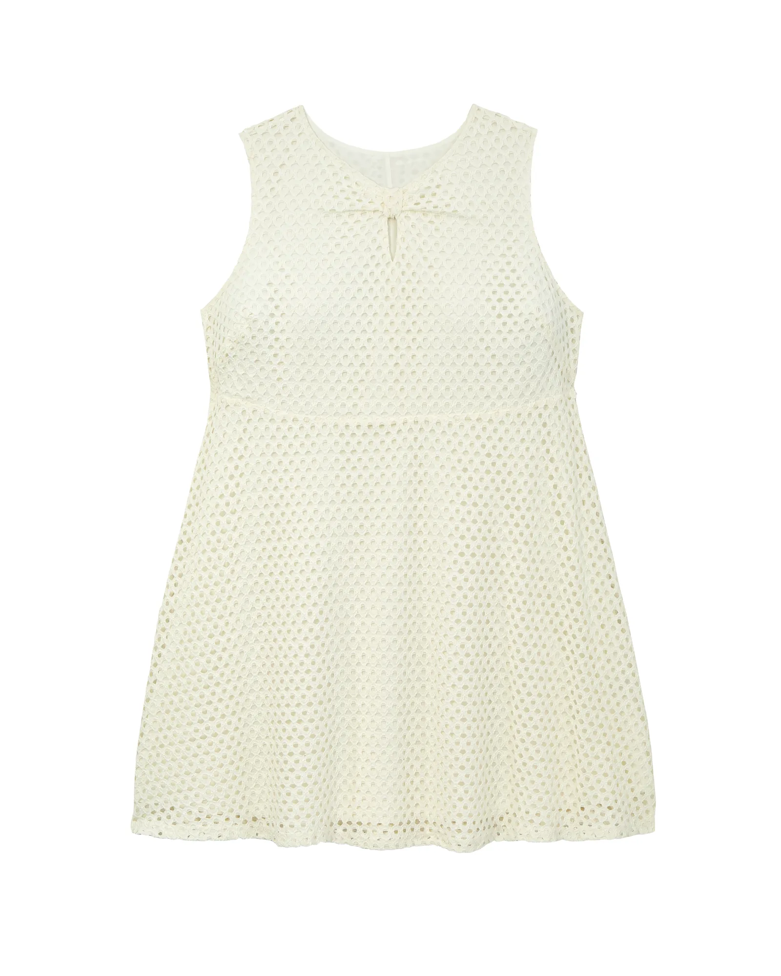 Santa Cruz Sleeveless Eyelet Fit And Flare Dress | Ivory