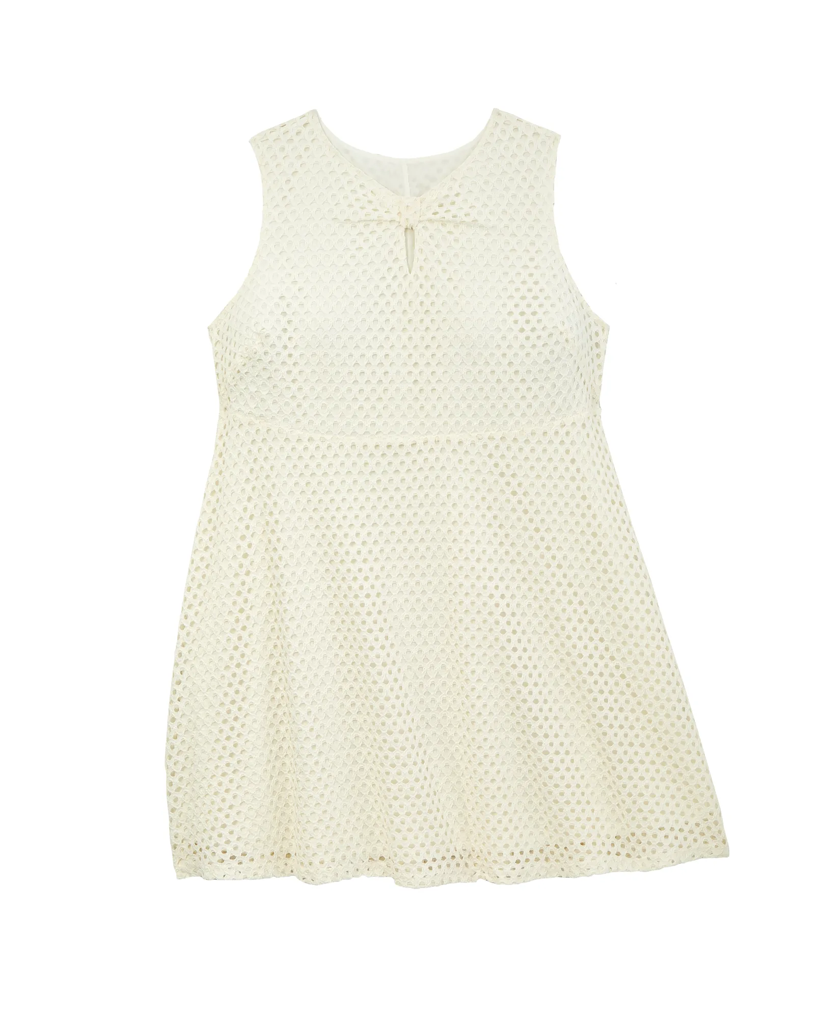 Santa Cruz Sleeveless Eyelet Fit And Flare Dress | Ivory