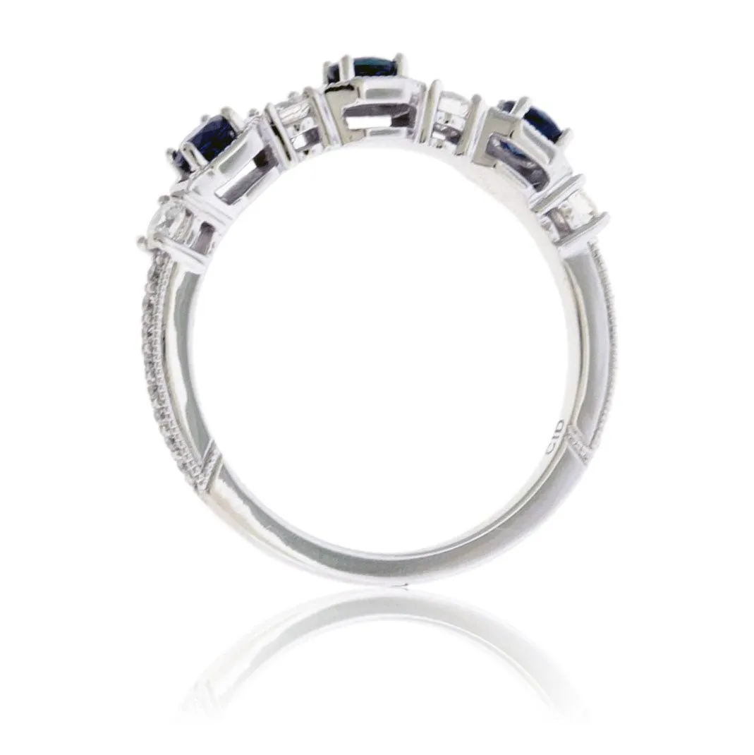 Sapphire & Diamond Stacking Band