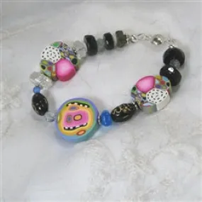 Sassy Handmade Clay Bead Bracelet Whimsical Bracelet