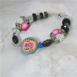 Sassy Handmade Clay Bead Bracelet Whimsical Bracelet