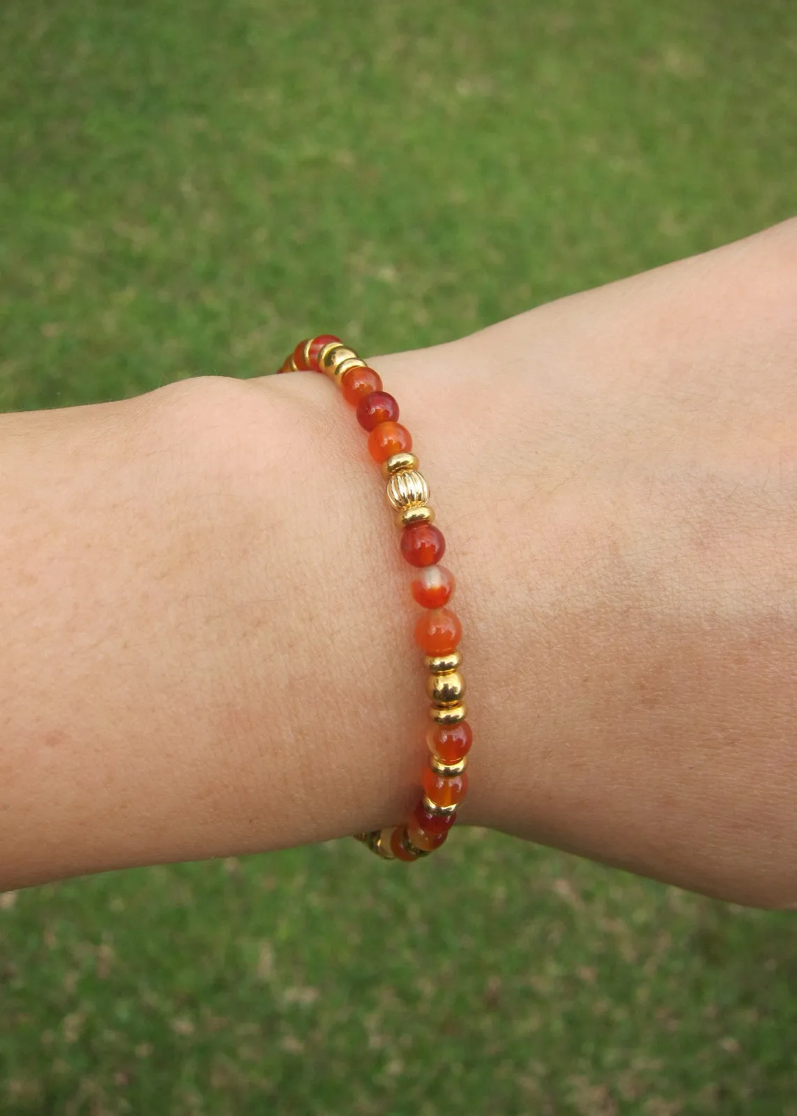 Self Love and Compassion - Delicate Garnet, Rose Quartz Gemstone Bracelet