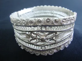 Silver Filigree Bracelet Bangle BG009a