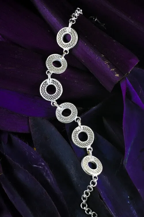 Silver Linings "Circle of Life" Silver Filigree Handmade Bracelet