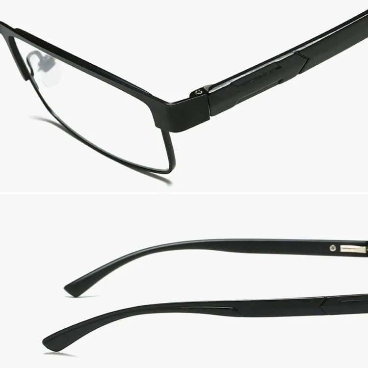 Simple Matel Frame Reading Glasses Hyperopia Eyeglasses  3.00D(Gun-color)