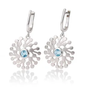 Sterling Silver Blue Topaz Earrings - 06/60714