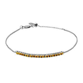 Sterling Silver Citrine 2mm Adjustable "Dazzle" Bracelet