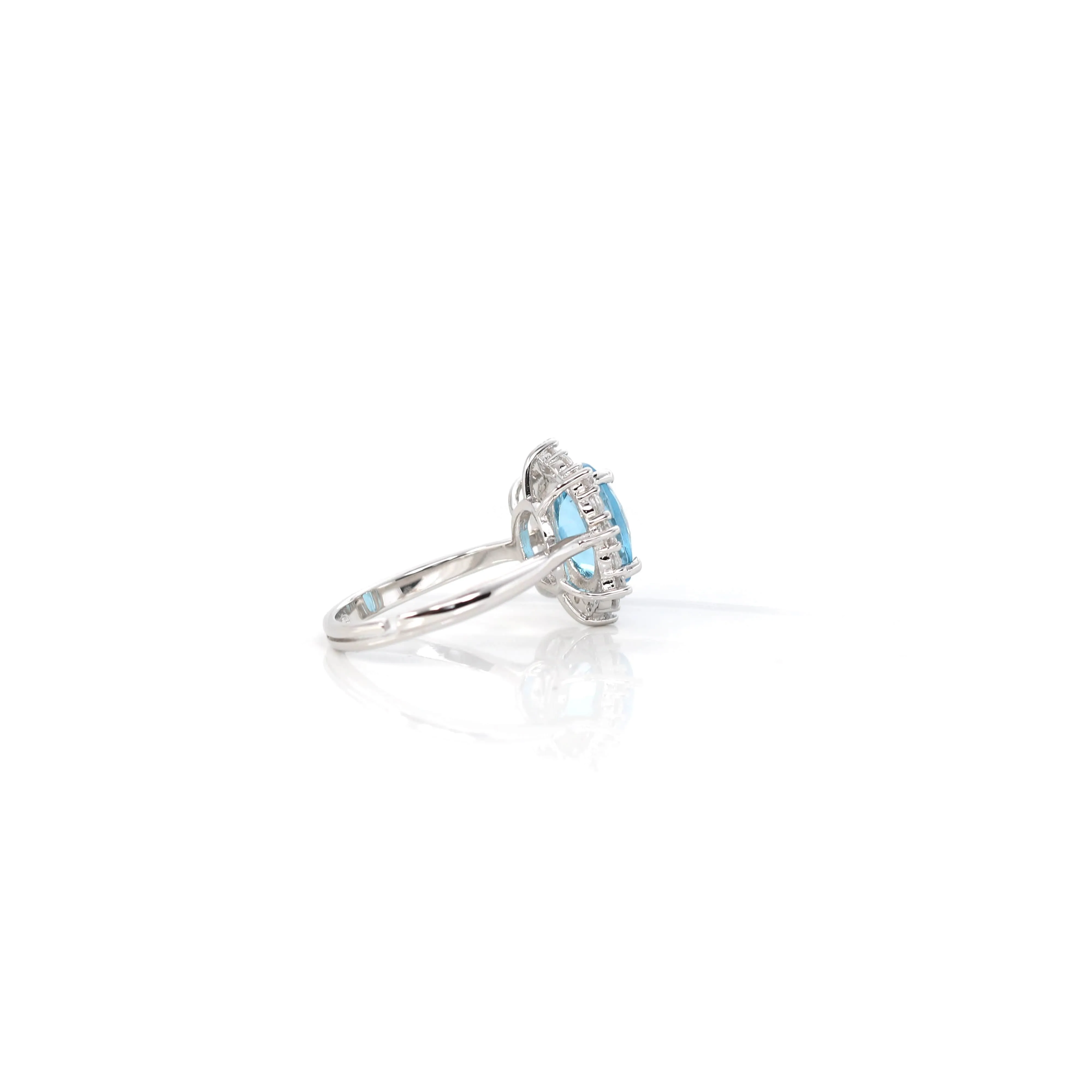 Sterling Silver Oval Sky Blue Topaz Ring