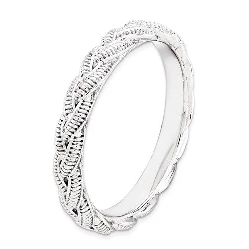 Sterling Silver Stackable Expressions Braided Twist Ring