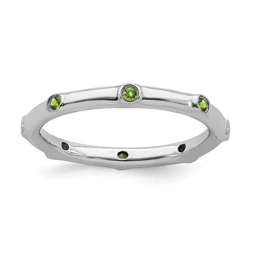 Sterling Silver Stackable Expressions Peridot Ring