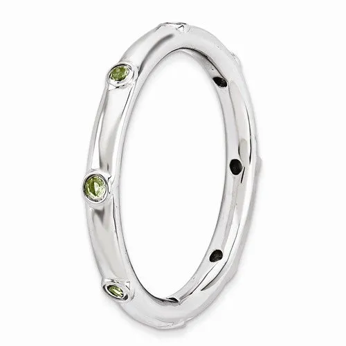 Sterling Silver Stackable Expressions Peridot Ring