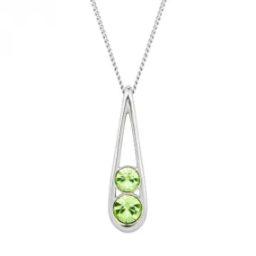 Sterling Silver Teardrop Peridot Crystals Pendant P5100G