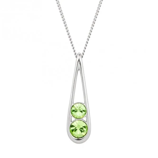 Sterling Silver Teardrop Peridot Crystals Pendant P5100G