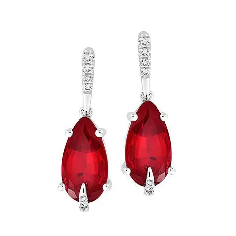 Stunning Ruby Diamond Earrings