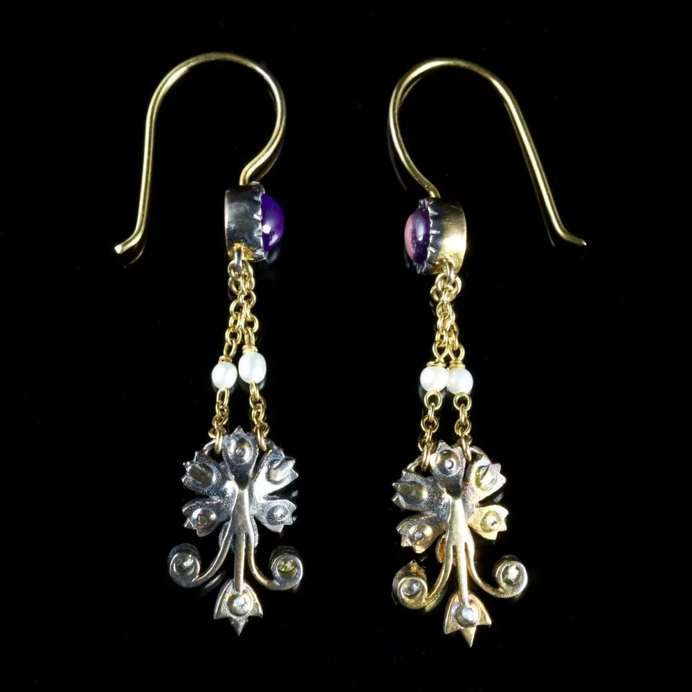 Suffragette Flower Earrings Silver 18Ct Gold Earrings